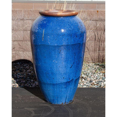 Tuscany FNT50382 Ceramic Triple Vase Complete Fountain Kit Vase Fountain Blue Thumb